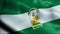 3D Waving Spain Province Flag of Andalusia Closeup View