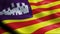 3D Waving Spain Province Flag of Balearic Islands Closeup View