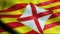 3D Waving Spain Province Flag of Barcelona Closeup View