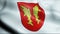 3D Waving Switzerland City Flag of Orbe Closeup View