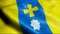 3D Waving Ukraine City Flag of Myrhorod Closeup View