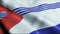 3D Waving Uruguay Department Flag of Artigas Closeup View