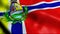 3D Waving Venezuela City Flag of Cagua Closeup View