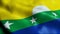 3D Waving Venezuela State Flag of Nueva Esparta Closeup View