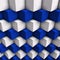 3d  white and blue cubes in perspecive 1