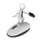 3d white businessman on big pc mouse.