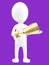 3d white character holding a golden trophy
