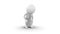 3d white character thinker on the stone. Seamless 360 rotate, alpha channel