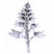 3d White Daisy Orchid: Over Style Glass Sculpture With Carving And Ornamental Structures