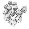 3d White dice on white background