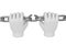 3d white human hand breaks the chain 3d. White background.