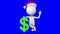 3d white man stand with green dollar sign