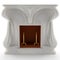 3D white marble fireplace