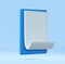 3D White Paper Scroll in Blue Clipboard Isolated.