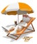 3D white people. Sunbathing on a lounger