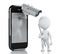 3d white people thief. Smartphone with Security CCTV camera