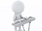 3d white person playing keyboard. Music concept