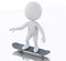 3d white person with a skateboard.