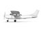 3D White Private Single Engine Taxiing Plane