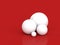 3d white spheres on red background
