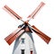 3d of windmills, illustration on isolated white background