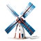 3d of windmills, illustration on isolated white background