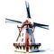 3d of windmills, illustration on isolated white background