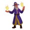 3D Witch Character with fires on hands