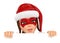 3D Woman christmas superhero leaning with mischievous expression