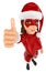 3D Woman christmas superhero with thumb up