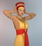 3D woman in Cleopatra costume