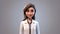 3D Woman Doctor. Female character. Simple cartoon fun person in uniform. Cute Girl in hospital or clinic