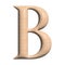 3D Wood capital B letter illustration