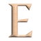 3D Wood capital E letter illustration