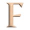 3D Wood capital F letter illustration