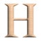 3D Wood capital H letter illustration