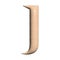 3D Wood capital J letter illustration