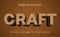 3d Wood Craft text Style Effect, Editable Text Effect