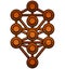 3D wood Kabbalah tree life Sefirot, Sephirot Tree Of Life symbol. Contour lines, contour drawing