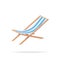 3D Wooden Chaise Lounge Isolated