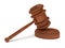 3D Wooden gavel. Judge, Law, Auction concept