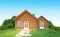 3D wooden home illustration