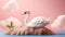 3d Wooden Swan On Rock: Charming Childlike Illustration
