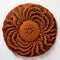 3d Wool Pattern Decorated Round Orange Flower Sculptural Relief