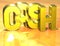 3D Word Cash on yellow background