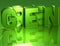 3D Word Green with mirror on background