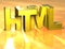 3D Word HTML on yellow background