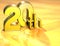 3D Word Twentieth on gold background