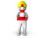 3d worker with traffic cone