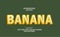 3d yellow Banana fruit editable text and font effect